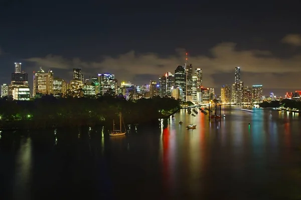 Brisbane nacht weergave — Stockfoto