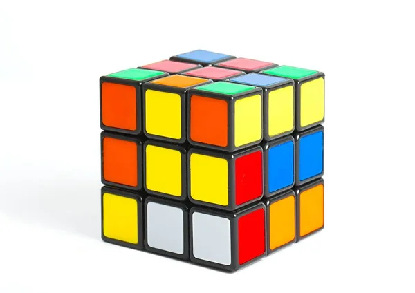 Rubiks kostka na bílém — Stock fotografie