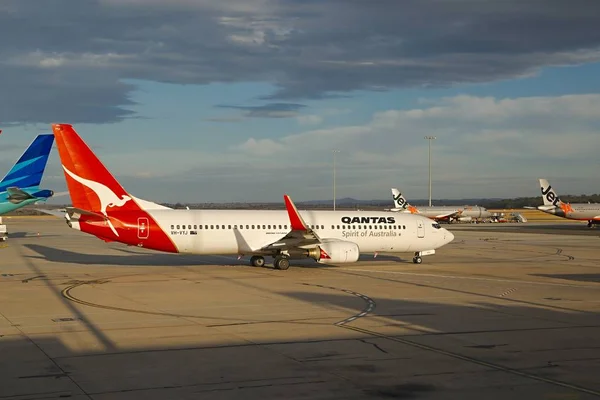 Flygplan av Qantas — Stockfoto