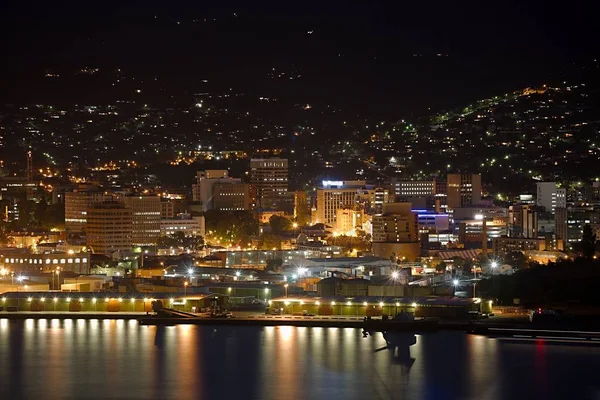 Hobart vista nocturna — Foto de Stock