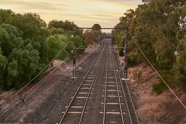 铁路轨道的距离 — 图库照片