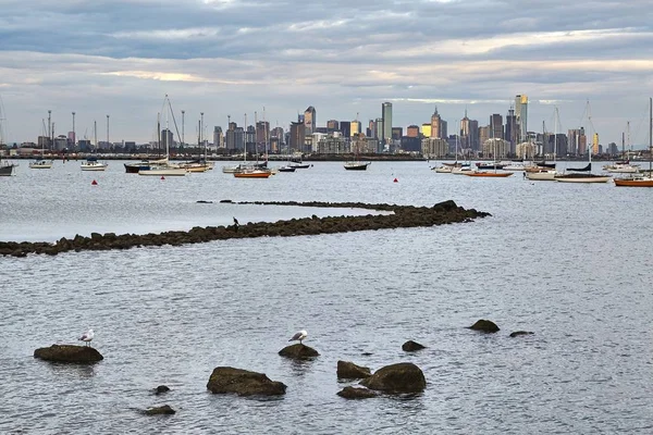 Melbourne vista a la ciudad — Foto de Stock