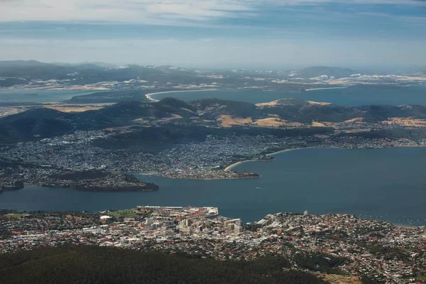Hobart von oben — Stockfoto