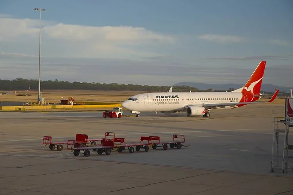 Flygplan av Qantas — Stockfoto