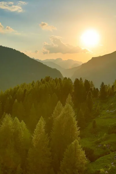 Alpine solnedgång Falre — Stockfoto