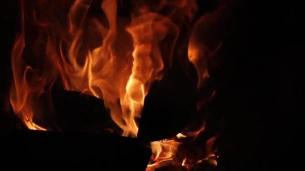 Flames of a fireplace — Stock Video