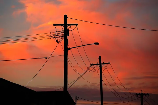 Electric line silhouettes — Stock Photo, Image