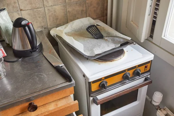 Sujo detalhe da cozinha — Fotografia de Stock