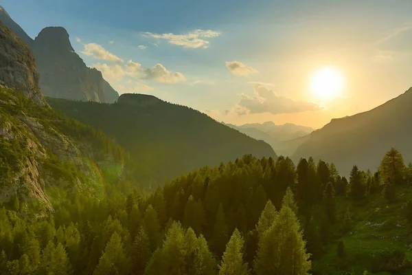 Alpine solnedgång Falre — Stockfoto