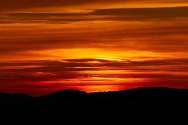 Tramonto collinare Paesaggio — Foto Stock