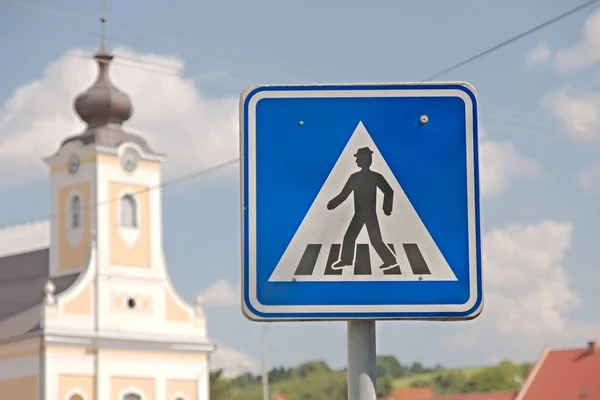 Pedestrian Crossing Sign — Stock Photo, Image