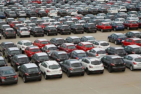 Many cars being imported — Stock Photo, Image