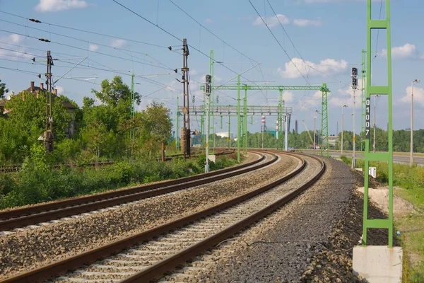 Railway tracks closeup — Stock Photo, Image