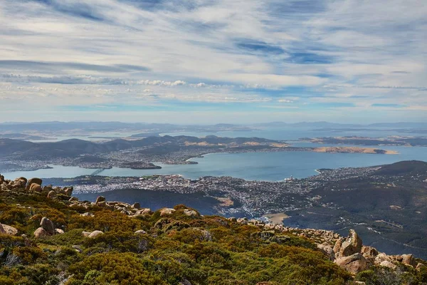 Hobart von oben — Stockfoto