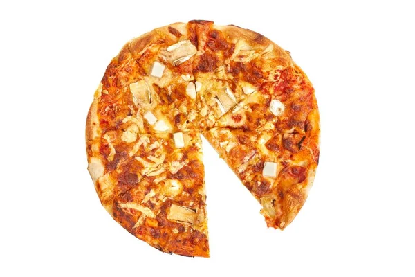 Pizza entera, falta una rebanada —  Fotos de Stock