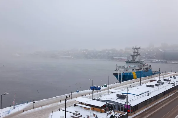 Зимнее утро в Стокгольме — стоковое фото
