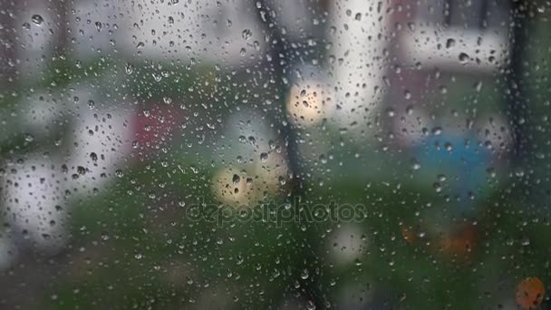 Superficie de ventana lluviosa — Vídeos de Stock