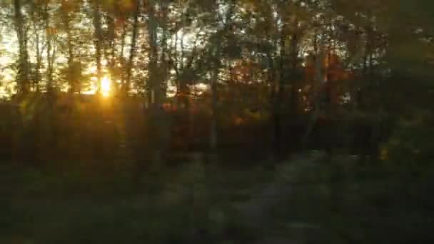 Zugreise Sonnenuntergang Licht — Stockvideo