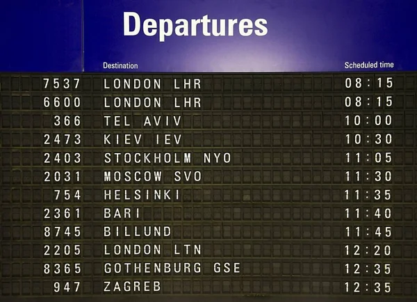 Repülőtéri menetrend board — Stock Fotó