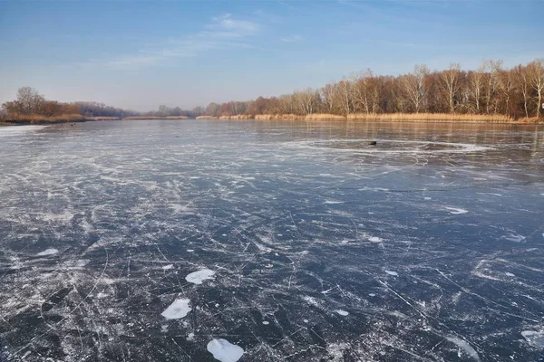 Surface gelée du lac — Photo