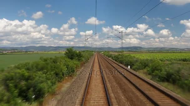 Railway travel view — Stock Video