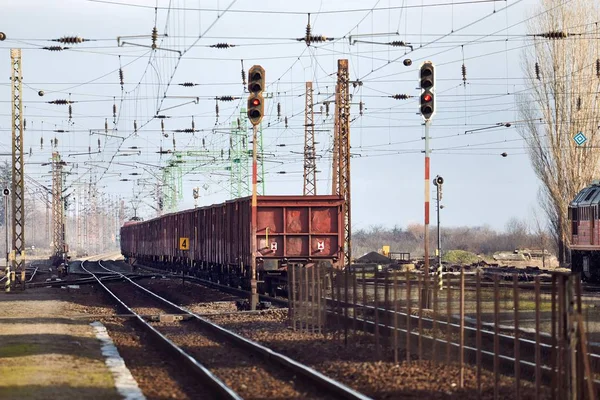 Vagones de tren de mercancías — Foto de Stock