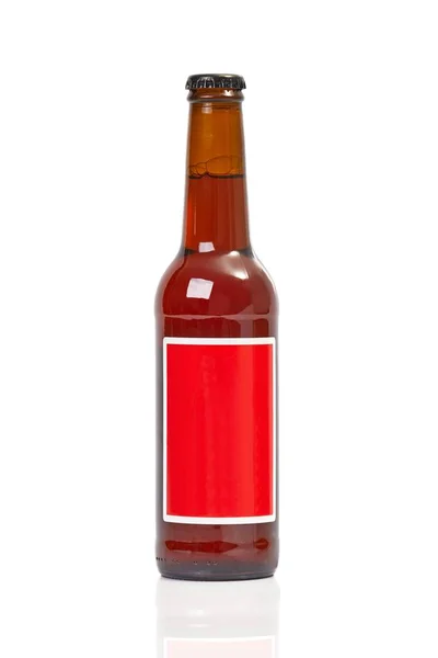 Beer bottle on a white — Stock Photo, Image