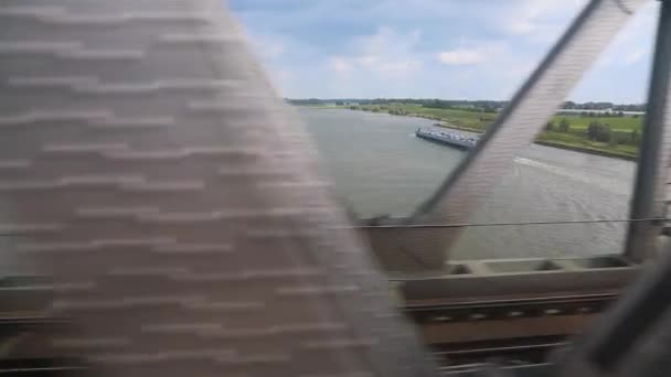 Train journey window view — Stock Video