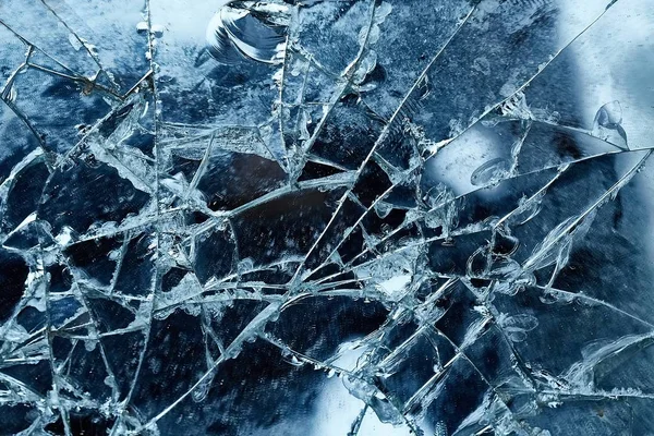 Cracked glass detail — Stock Photo, Image