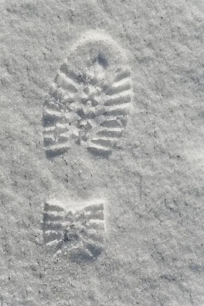 Fußabdruck im Schnee — Stockfoto