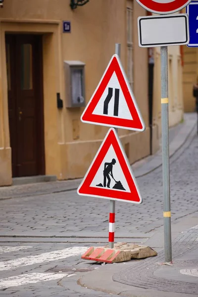 Signs for construction — Stock Photo, Image