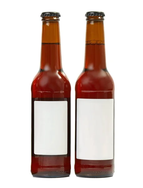 Beer bottles on a white — Stock Photo, Image