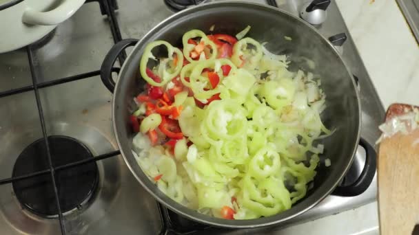Μαγείρεμα λαχανικών Lecho — Αρχείο Βίντεο