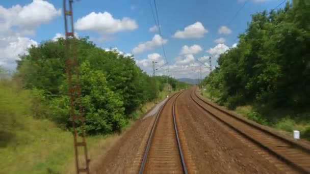 Vista de viagem ferroviária — Vídeo de Stock