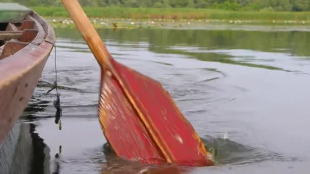 Ein Boot rudern — Stockvideo