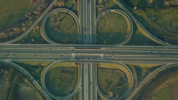 Freeway cloverleaf interchange — Stock Video