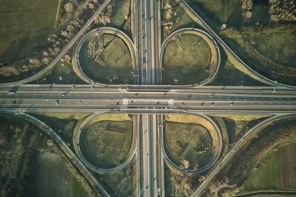 Freeway cloverleaf interchange — Stock Photo, Image