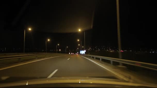 Conducir por la noche — Vídeo de stock