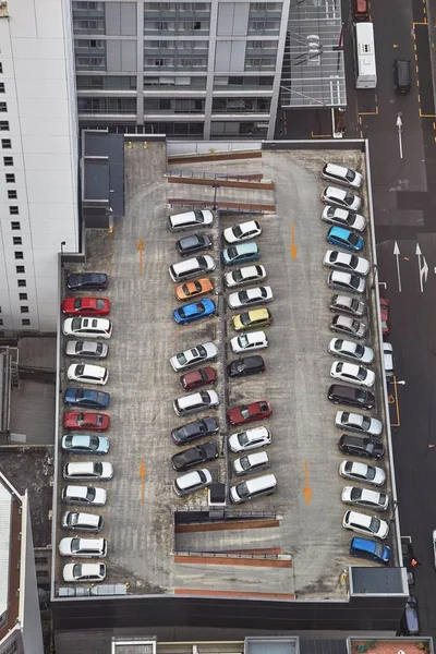 Cars parking on a rooftop — Stock Photo, Image