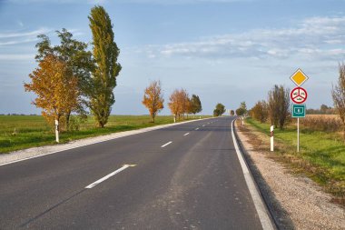 Asphalt Road on rural plains clipart