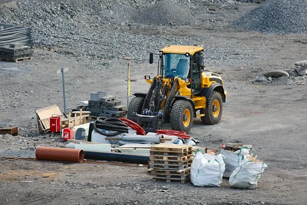 Construction site with machine — Stock Photo, Image