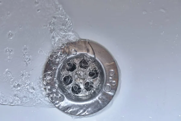 Bathroom sink drain — Stock Photo, Image