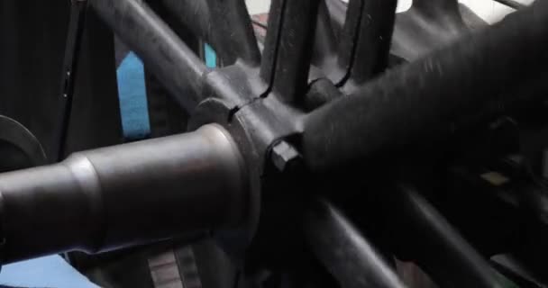 Machine gear big wheel, steam power — Stock Video