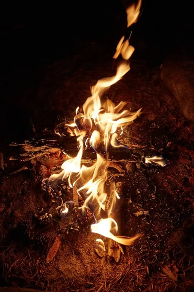 Kampvuur Vlammen — Stockfoto