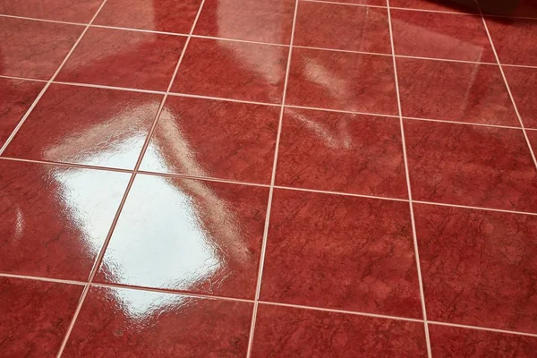Tiled bathroom floor — Stock Photo, Image
