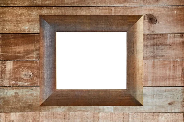 Old Picture Frame on Lumber Wall — Stock Photo, Image