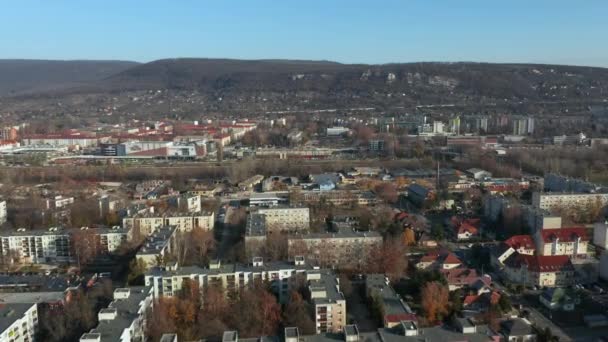 Town air view, Tatabanya — стокове відео