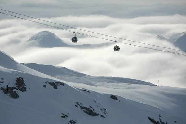 滑雪胜地冬季景观 — 图库照片