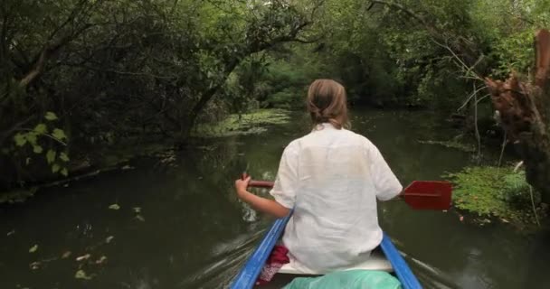 Canoa su un lago — Video Stock