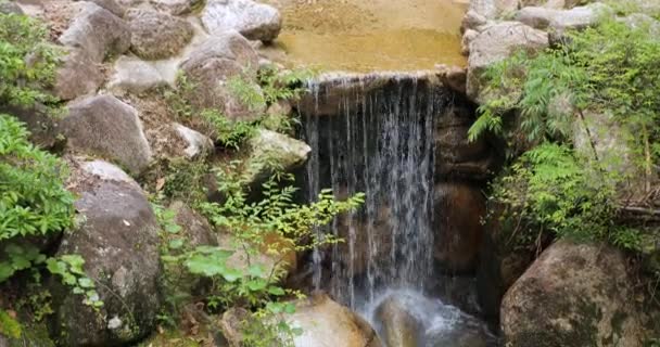 Waterval in een Japans park — Stockvideo